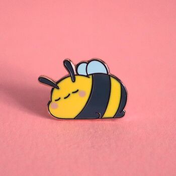 Sleepy Bee Enamel Pin | Cute Pin Badges, 2 of 5