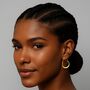 Curled Oval Sterling Silver Hoop Earrings, thumbnail 4 of 9