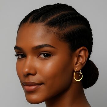 Curled Oval Sterling Silver Hoop Earrings, 4 of 9