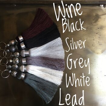 Classic Silky Black And Greys Tassels, 2 of 7