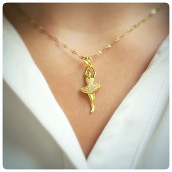 Personalised 18ct Gold Plated Ballerina Necklace, 3 of 12