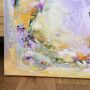 Colourful Abstract Painting On Canvas Yellow Lavender, thumbnail 2 of 4