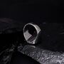 Engravable Silver Black Onyx Signet Ring, thumbnail 8 of 11