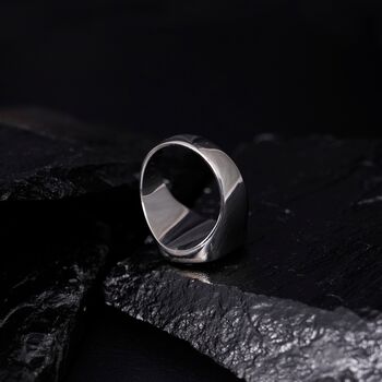 Engravable Silver Black Onyx Signet Ring, 8 of 11