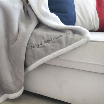 Personalised Paternity Daddy And Me Grey Soft Blanket, 3 of 5