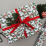 Luxury Green Holly Christmas Wrapping Paper, thumbnail 1 of 3
