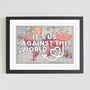 'Us Against The World' Personalised Map Print, thumbnail 2 of 3