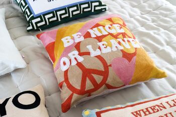 Be Nice Or Leave Pillow, 8 of 8