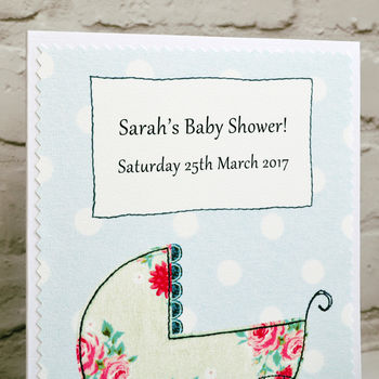 'Pram' Personalised Baby Shower Card, 4 of 6