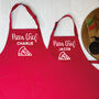 Pizza Chef Matching Siblings Personalised Apron Set, thumbnail 1 of 2