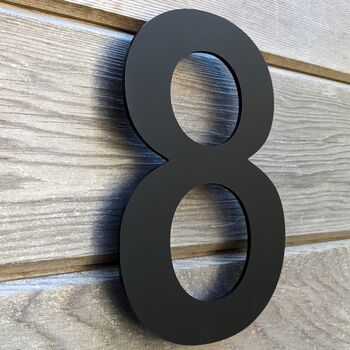Modern Black House Numbers 200mm Acrylic Floating, 10 of 10