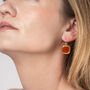 Delicate Gold Wire Earrings In Frosted Colours, thumbnail 1 of 7