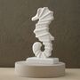 Handcarved Travertine Seahorse Sculpture, thumbnail 1 of 4
