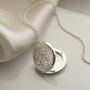 Sterling Silver Floral Round Locket Necklace, thumbnail 7 of 8