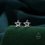 Sterling Silver Pentagram Stud Earrings, thumbnail 1 of 11