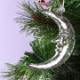 G Decor Mottled Silver Glass Crescent Moon, thumbnail 1 of 3