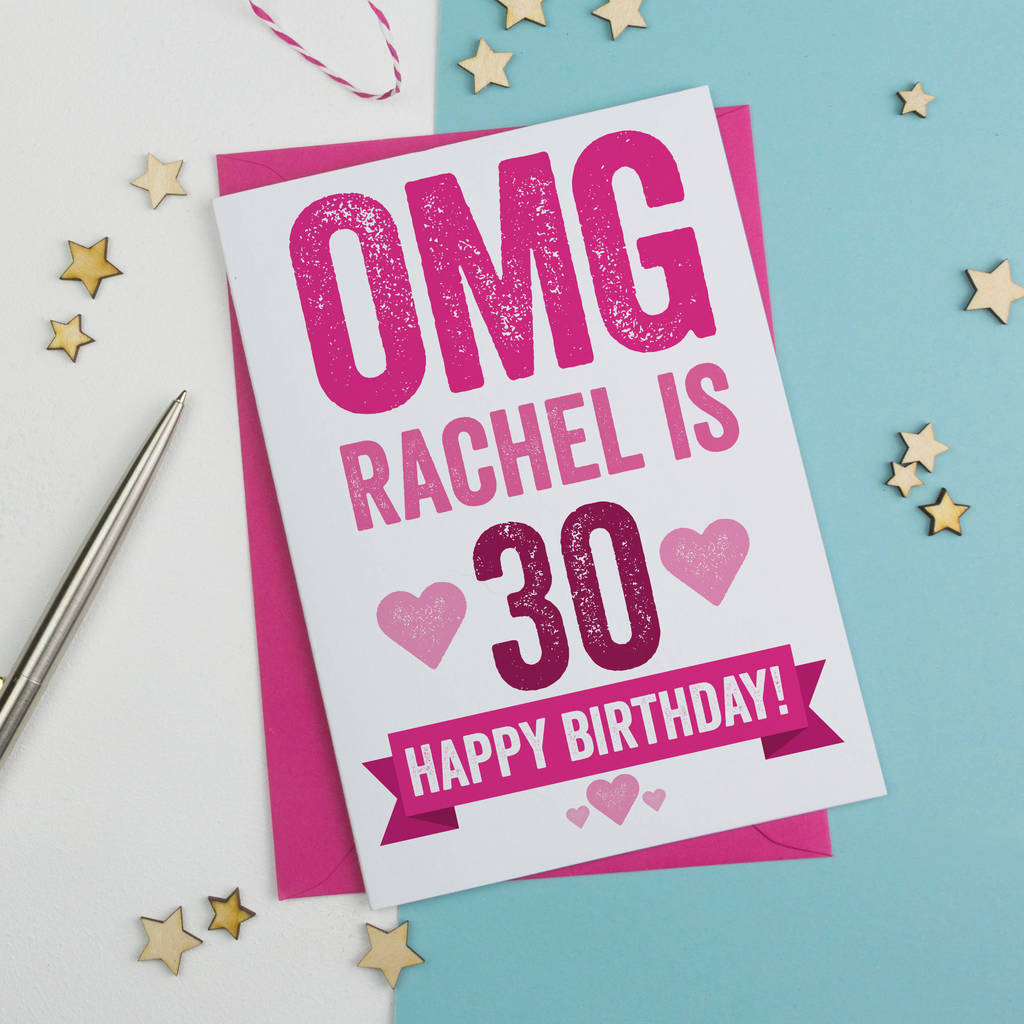 Omg Personalised 30th Birthday Card By A is for Alphabet