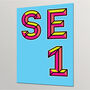 Se1 London Postcode Neon Typography Print, thumbnail 2 of 4
