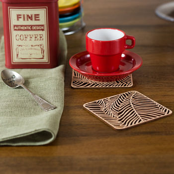 Ferns Wooden Coaster And Placemat Set, 3 of 5