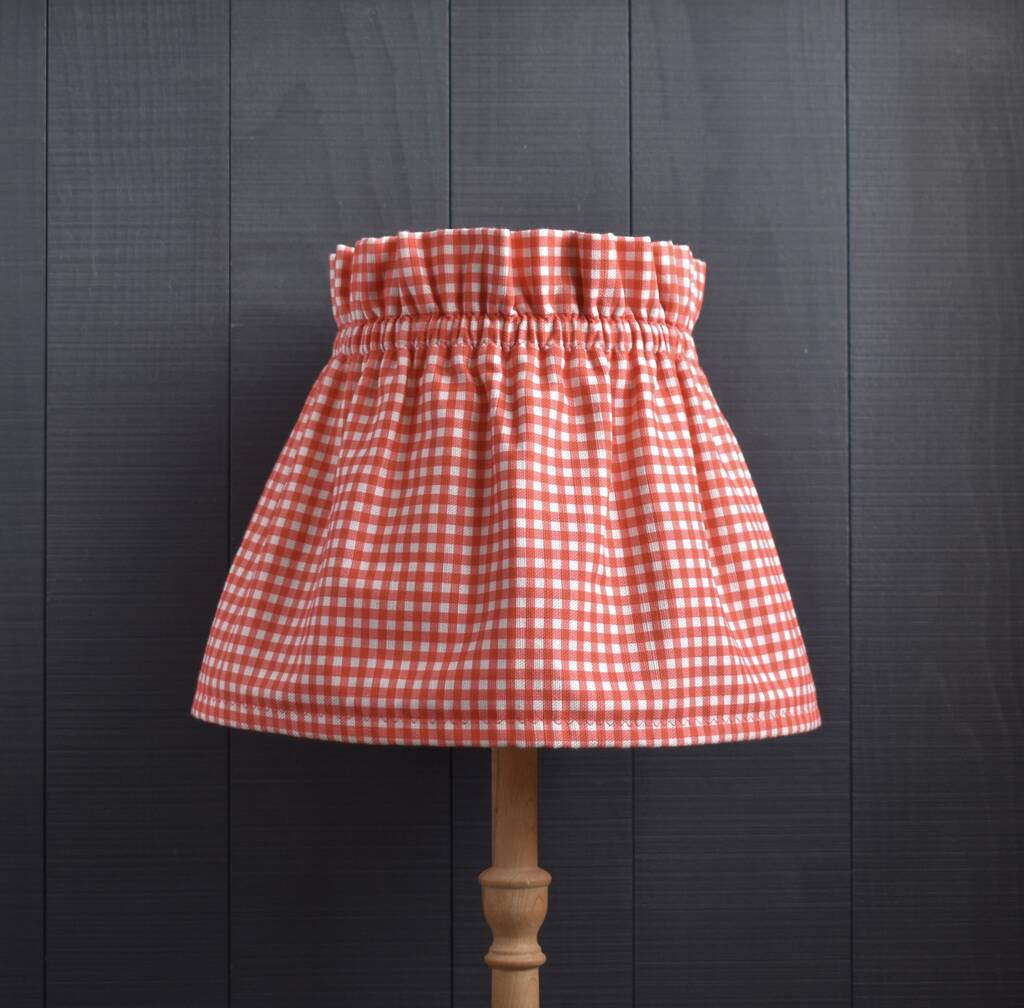Dolly Red Gingham Gathered Scrunchie Lampshade, 1 of 4