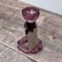 Purple Glass Candlestick, 11cm, thumbnail 1 of 3