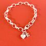 Personalised Sterling Silver Heart Initial Charm Bracelet, thumbnail 3 of 4