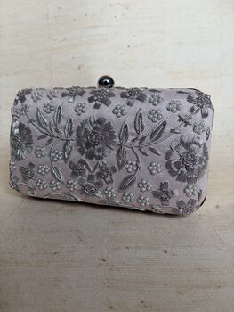 Light Pink Handcrafted Rectangular Clutch Bag, 8 of 11