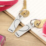 Couples Gift One Heart Pair Of Personalised Keyrings, thumbnail 4 of 5