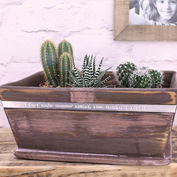 Personalised Wooden Pot Planter, 12 of 12