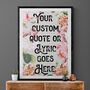 Custom Quote Vintage Style Floral Print, thumbnail 1 of 5
