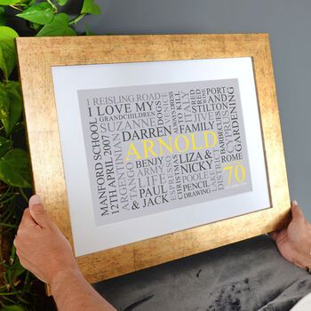 Personalised 70th Birthday Word Art, 10 of 12