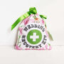 Handmade Echinacea Print Wedding Recovery Kit Pouch, thumbnail 3 of 10