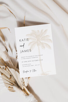 Personalised Palm Tree Wedding Invitations, 2 of 2