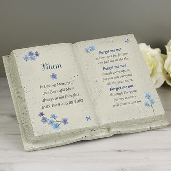 Personalised Forget Me Not Memorial Resin Book, 3 of 3