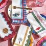 Set Of Four Embroidered Electric Coast Icon Napkins, thumbnail 1 of 2