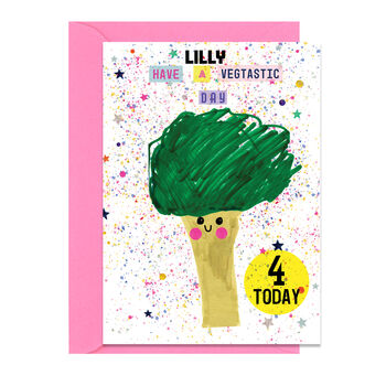 Personalised Broccoli Age Card, 2 of 2