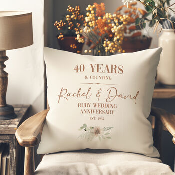 Ruby Wedding Anniversary Cushion, 4 of 9