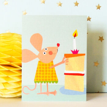 Mouse And Cake Mini Card, 3 of 5