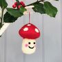 Christmas Felt Mushroom Hanging Decoration, thumbnail 3 of 3