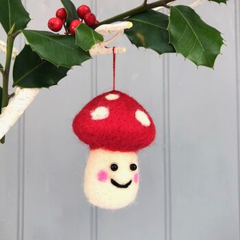 Christmas Felt Mushroom Hanging Decoration, 3 of 3