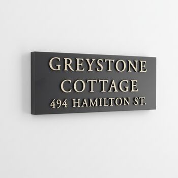 Personalised House Sign With Wood Effect Lettering, 2 of 8