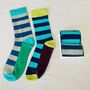 Two Pairs Of Eco Super Soft Men's Striped Socks ~ Boxed, thumbnail 2 of 5