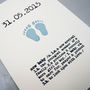 Personalised New Baby Date Card, thumbnail 3 of 6