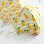 Pineapple Print Fitted Face Mask With Filters, thumbnail 2 of 3