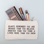 Personalised Positive Message Make Up Purse, thumbnail 1 of 2