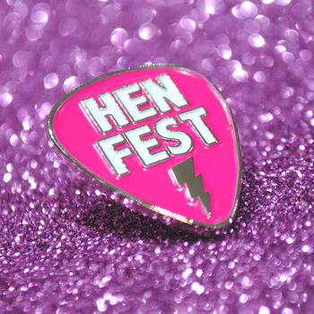 Henfest Plectrum Hen Party Enamel Pin Badges, 4 of 10