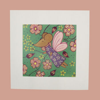 Reusable Eco Friendly Mouse Fairy Children's Card Blank Inside Or Optional Handwritten Message, 4 of 11