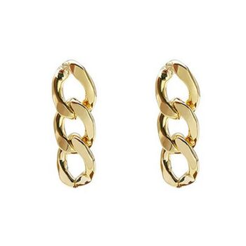 Gold Plated Chunky Curb Chain Stud Earring, 5 of 7