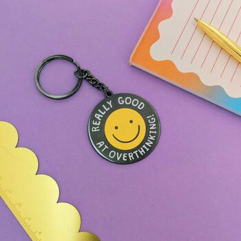 Really Good At Overthinking Enamel Keyring, 2 of 5