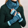 Knitted Snood Fair Isle Pattern Blue Natural, thumbnail 5 of 11